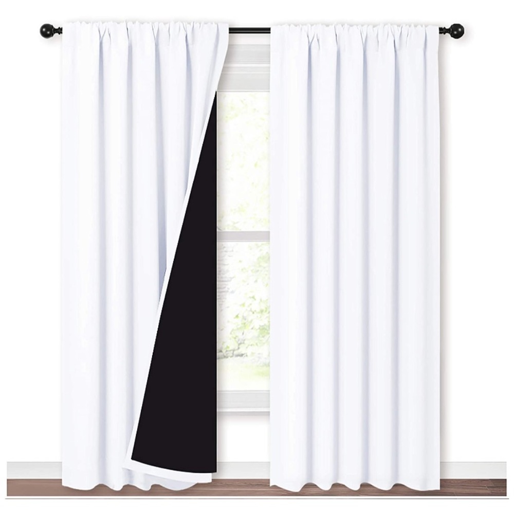 84”x52” white 100% blackout curtains